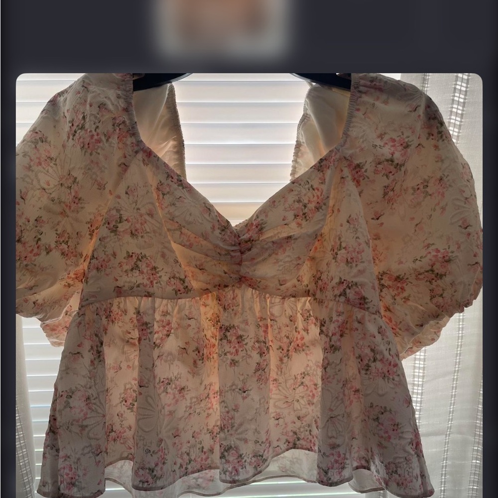 English Factory Pink Floral Blouse